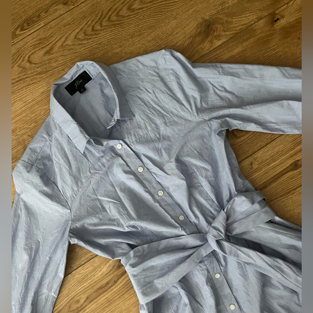 J. CREW Tie Waist Shirt Dress - Picture 2 of 4